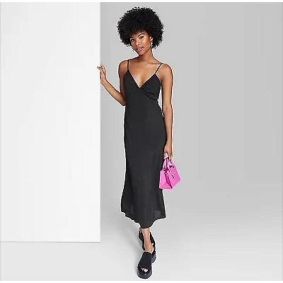Wild Fable Tie-Back Midi Dress Black XL - Picture 1 of 9